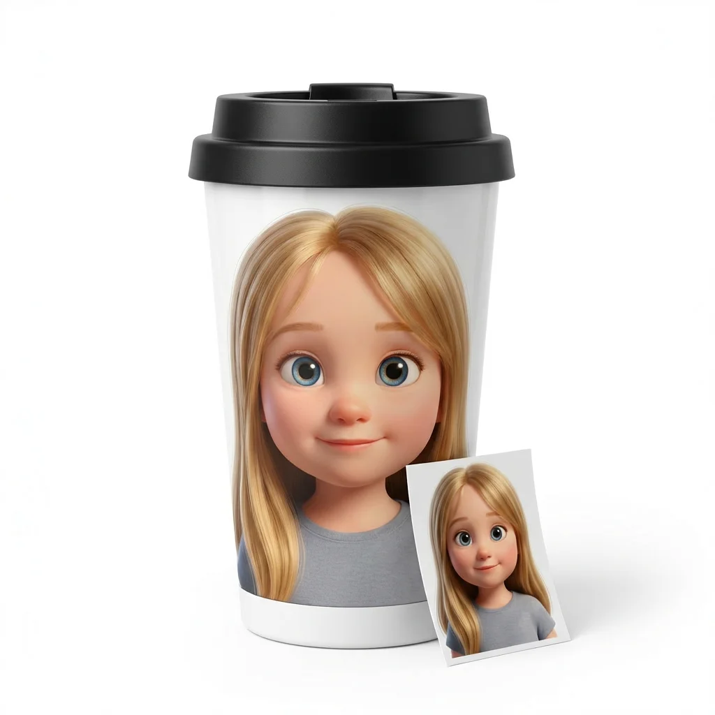 Personalisierte Travel Mug mit KI-Charakter
