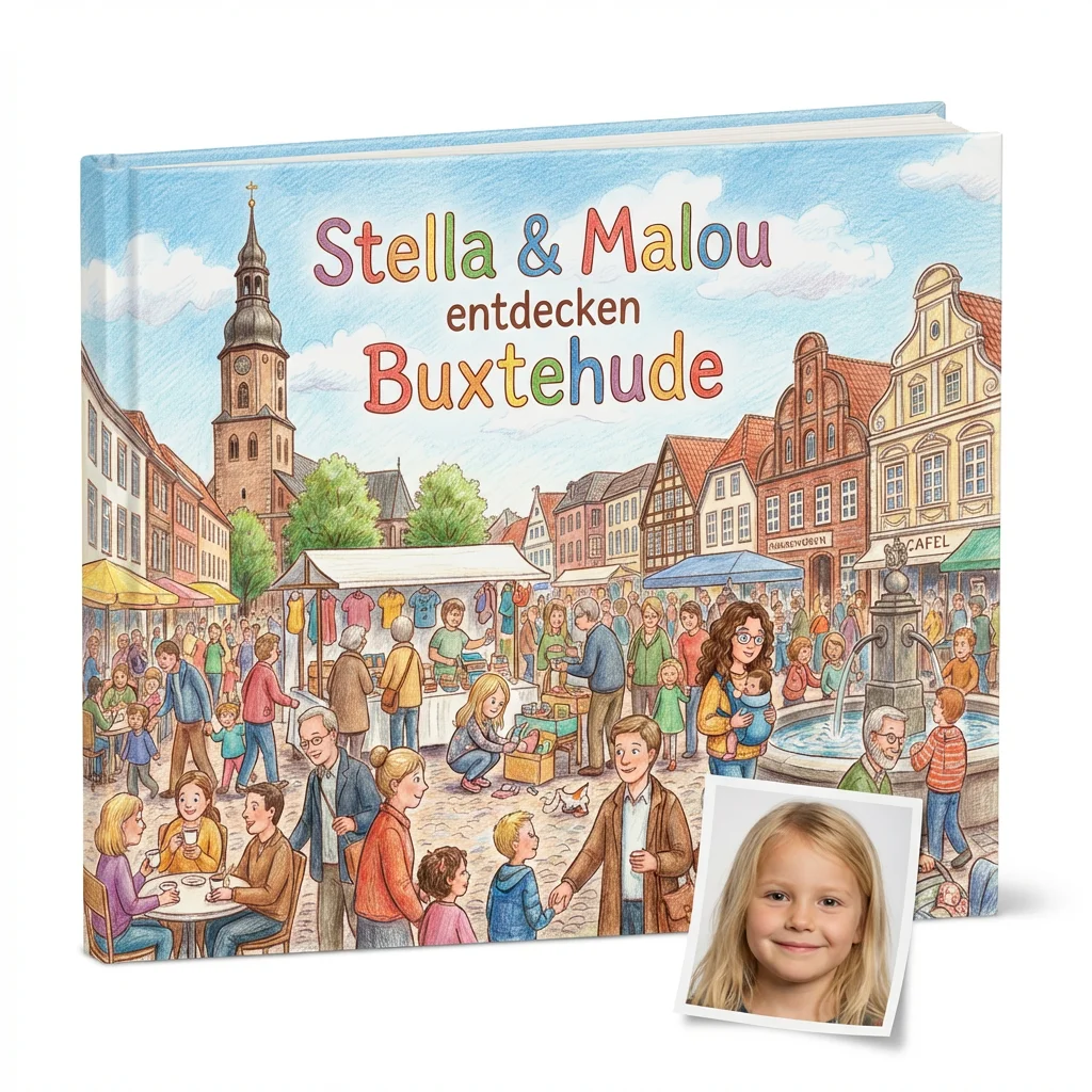 Wimmelbuch im Buntstift-Stil