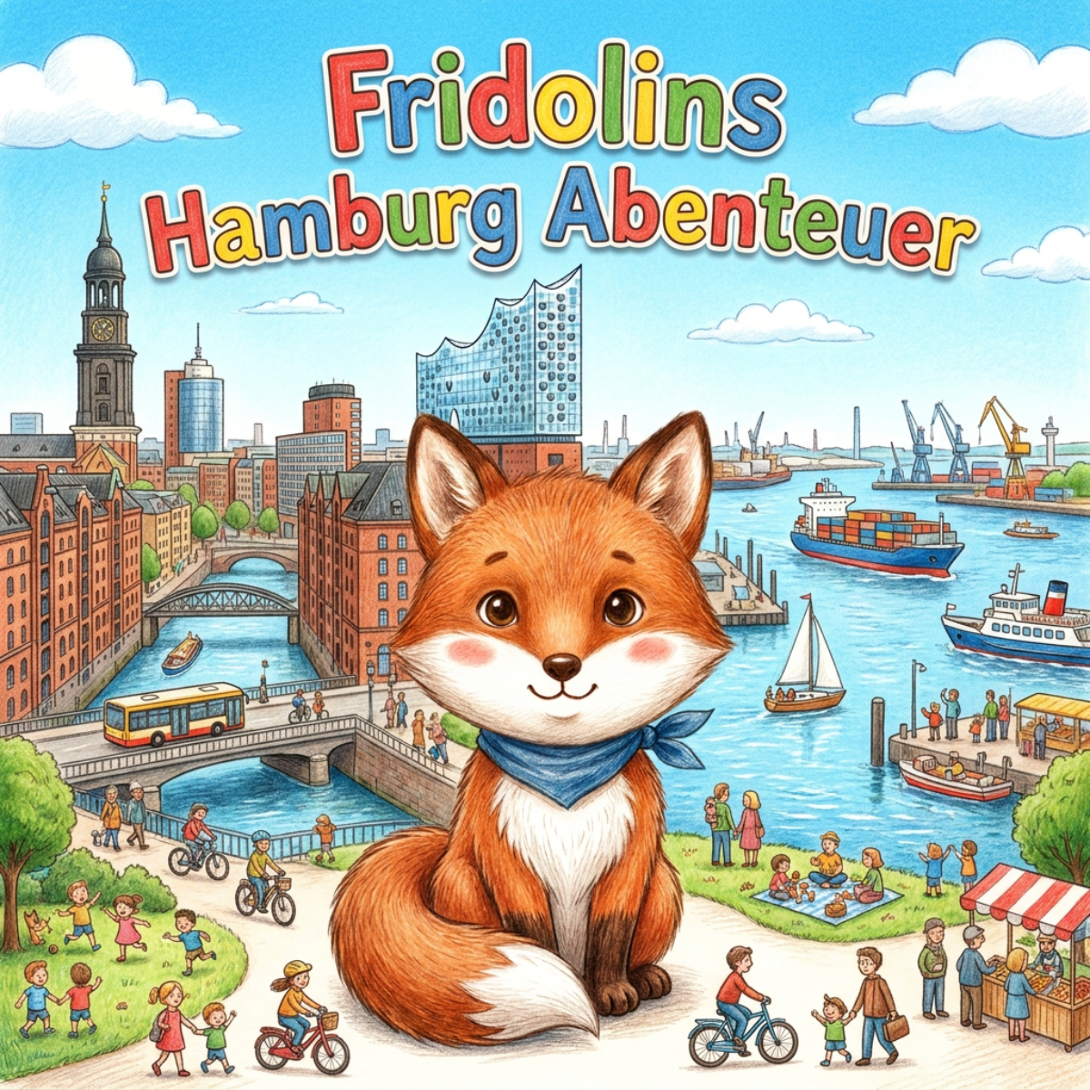 Personalisiertes Wimmelbuch im Stil Buntstift — Cover