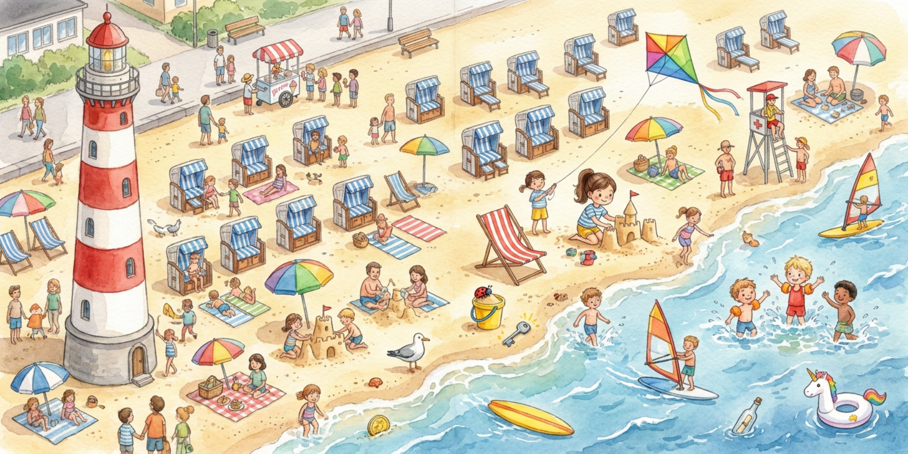 Personalisiertes Wimmelbuch im Stil Aquarell — Innenseite